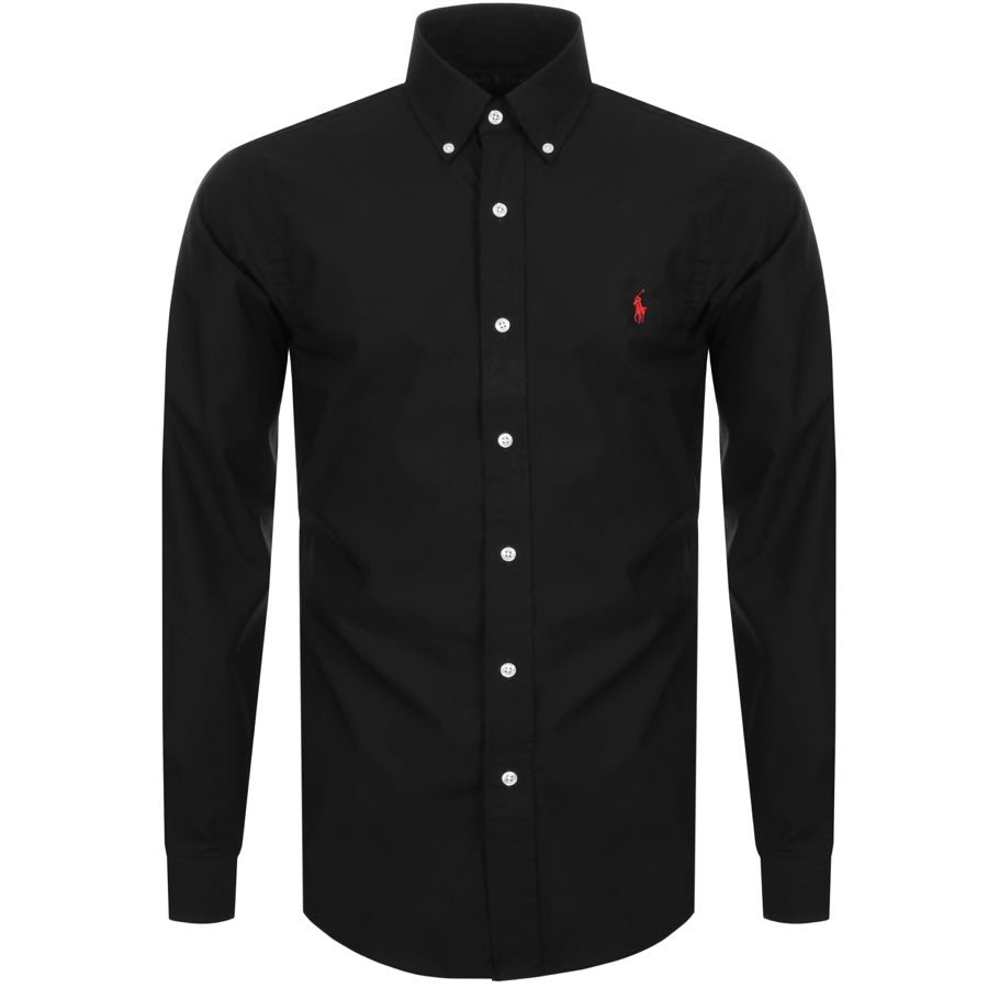 Alternative Image for ProductRalph Lauren Slim Fit Long Sleeve Shirt Black1